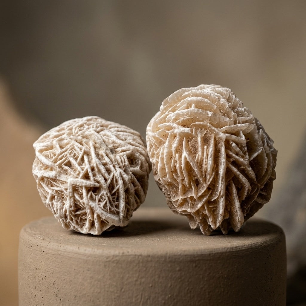 Desert Rose — Natural Gypsum Crystal Rosette, Sand-Included, 34g — detail view