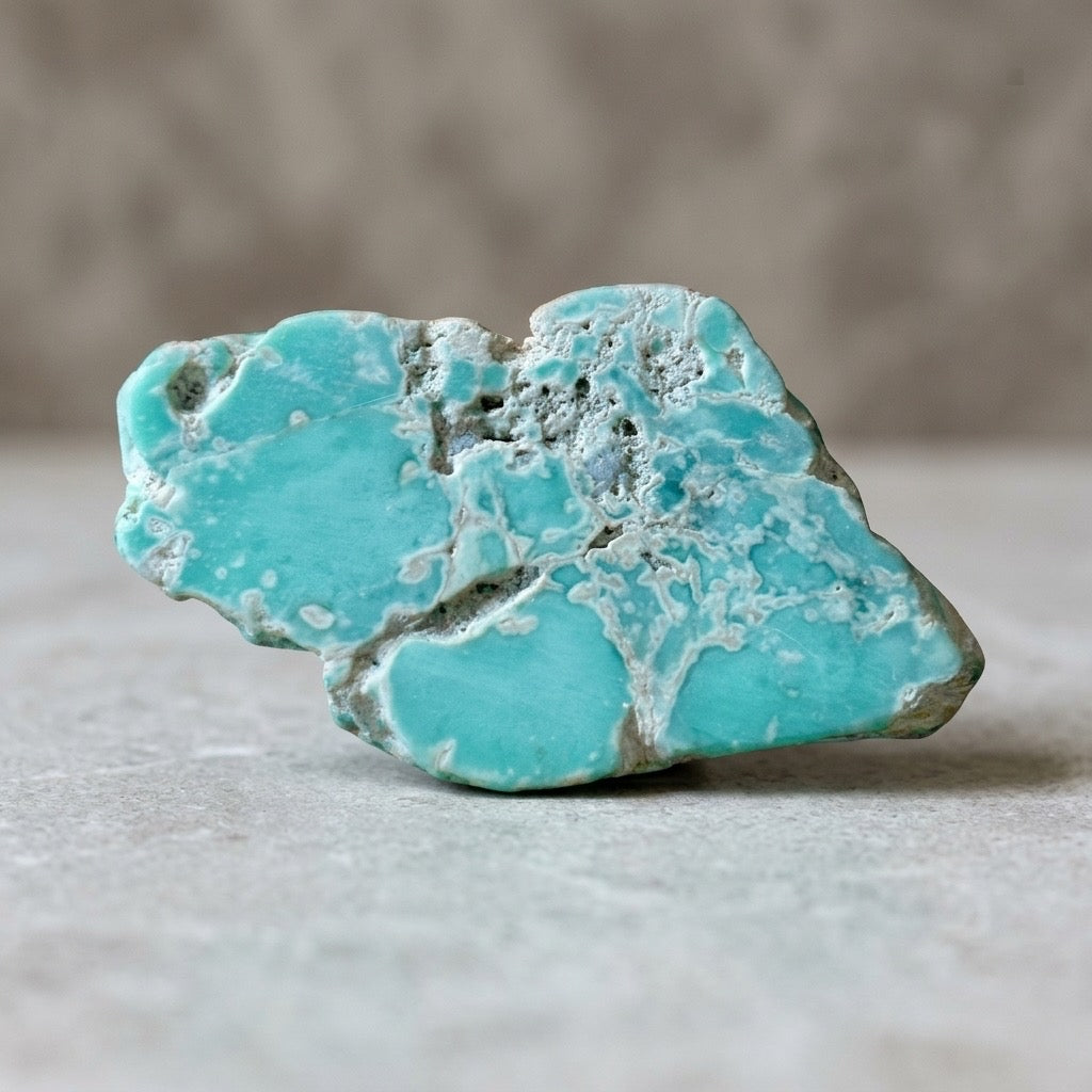Raw Turquoise Specimen — Blue-Green with Natural Matrix, 23g — main view
