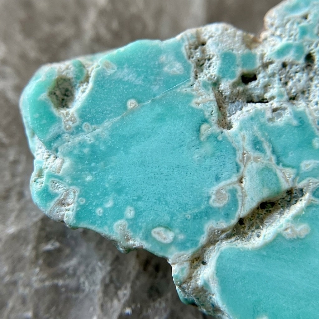 Raw Turquoise Specimen — Blue-Green with Natural Matrix, 23g — detail view