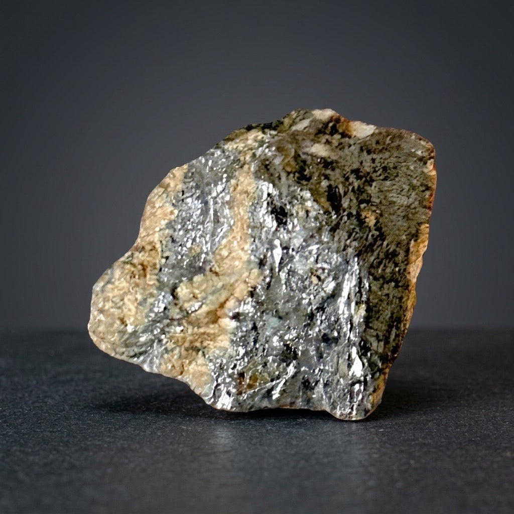 Native Antimony Crystal Specimen — Silvery Metallic, Rare Native Element, 92g — main view