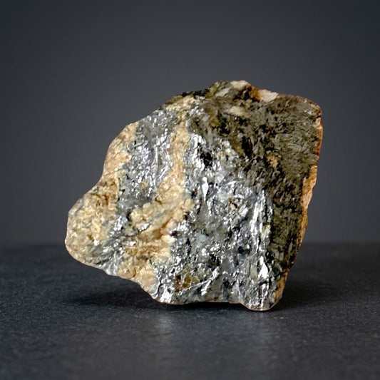 Native Antimony Crystal Specimen — Silvery Metallic, Rare Native Element, 92g — main view