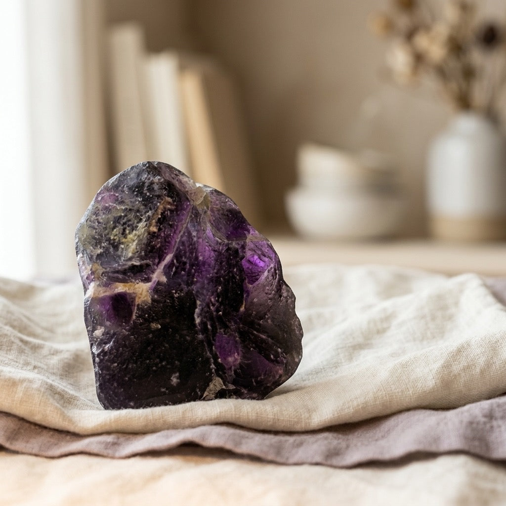 Fluorite Crystal Specimen — Soft Violet & Green, Multi-Face, 29g — detail view