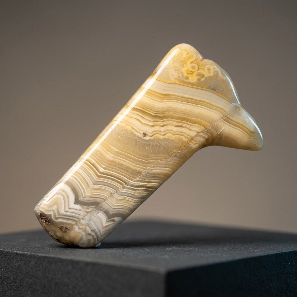 Polished Banded Agate — Fortification Pattern, Translucent Layers, 7g — main view