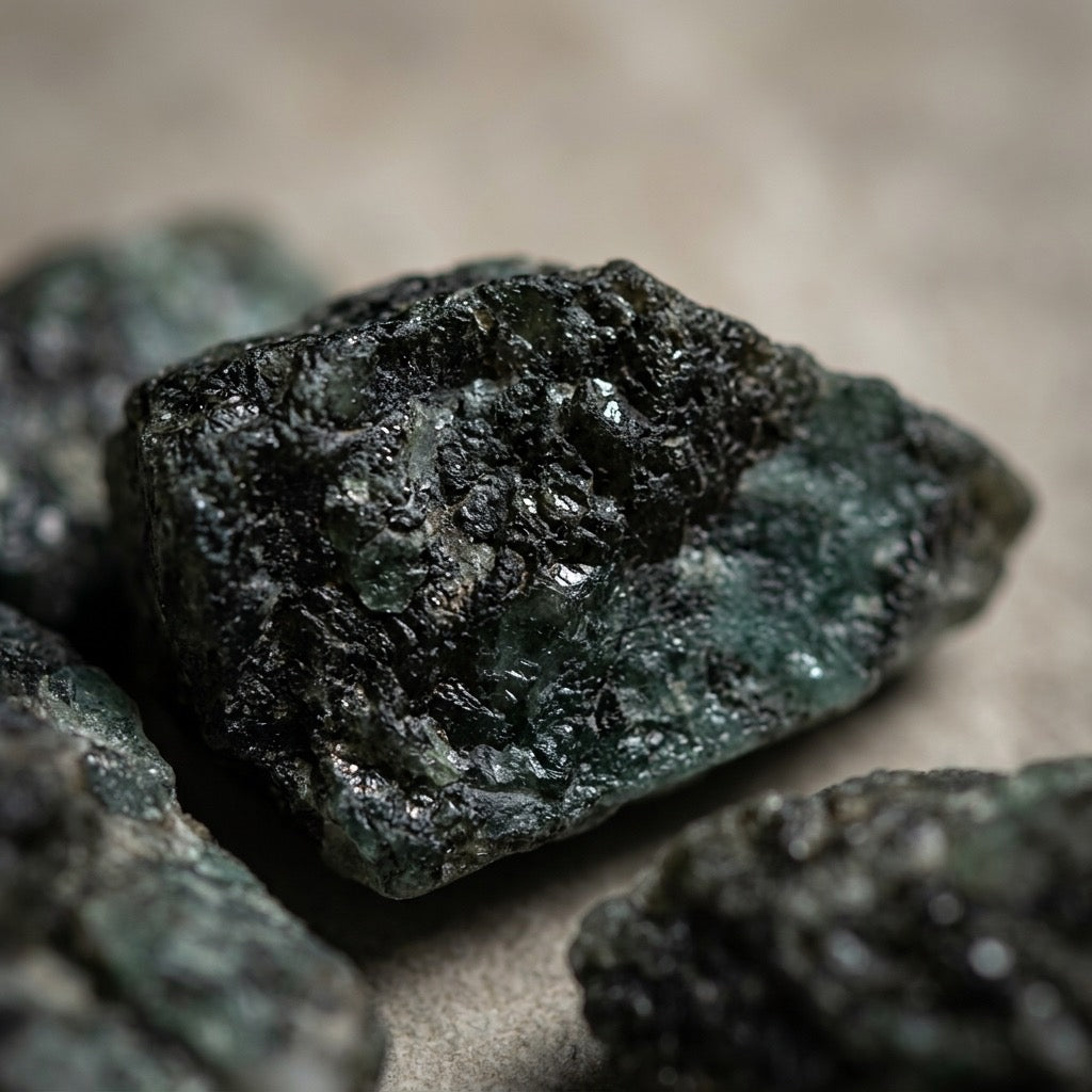 Emerald in Matrix — Raw Rough Specimen, Green Beryl in Host Rock, 62g — main view