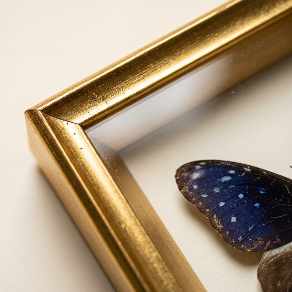 Framed Butterfly Taxidermy Shadow Box Set — detail view