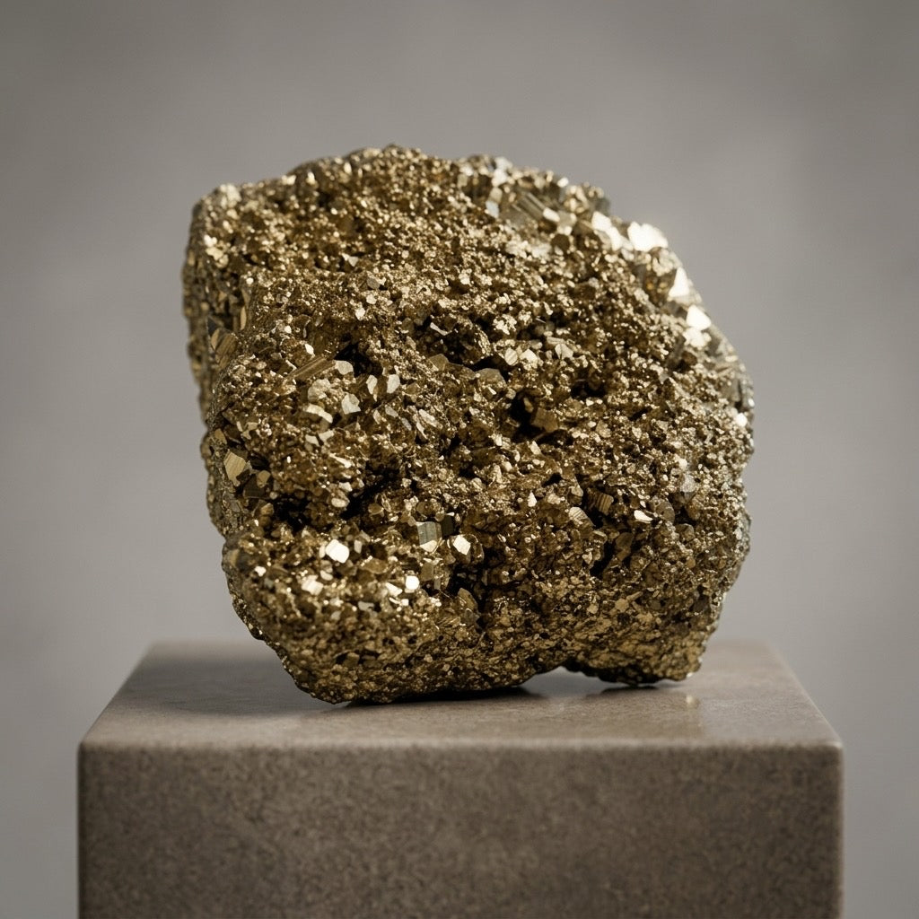 Pyrite Crystal Cluster — Cubic Habit, Brassy Metallic Luster, 381g — main view