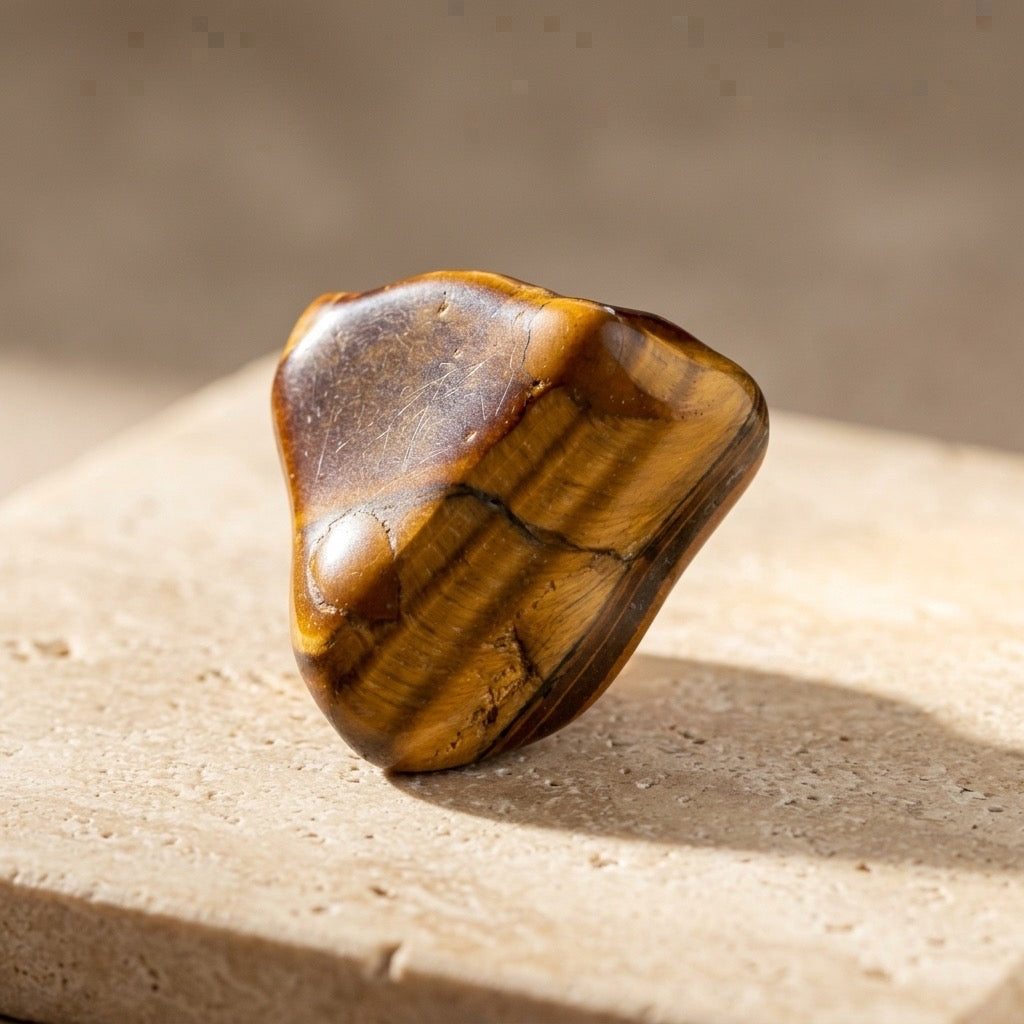 Tiger’s Eye Polished Specimen — Gold, Bronze & Deep Brown Bands, 23g — detail view