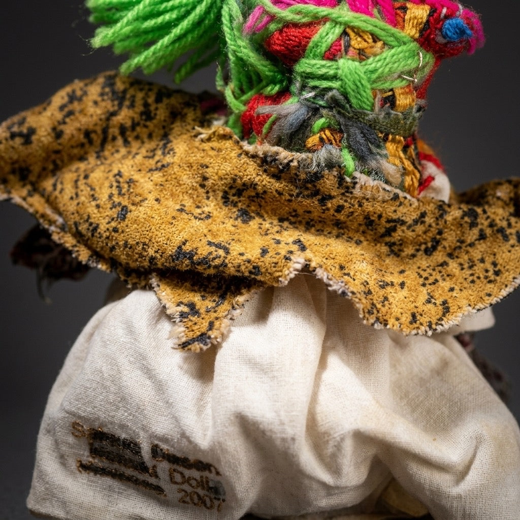 Handcrafted Sahara Desert Nomad Doll — Moroccan Souvenir Folk Figure — detail view
