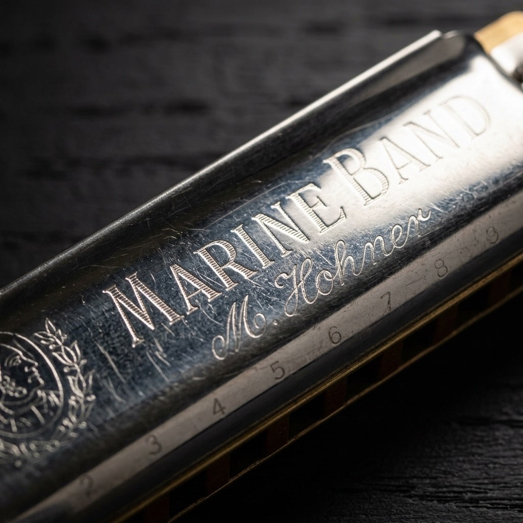 Hohner Marine Band 1896 Harmonica — 10-Hole Diatonic Blues Harp — detail view