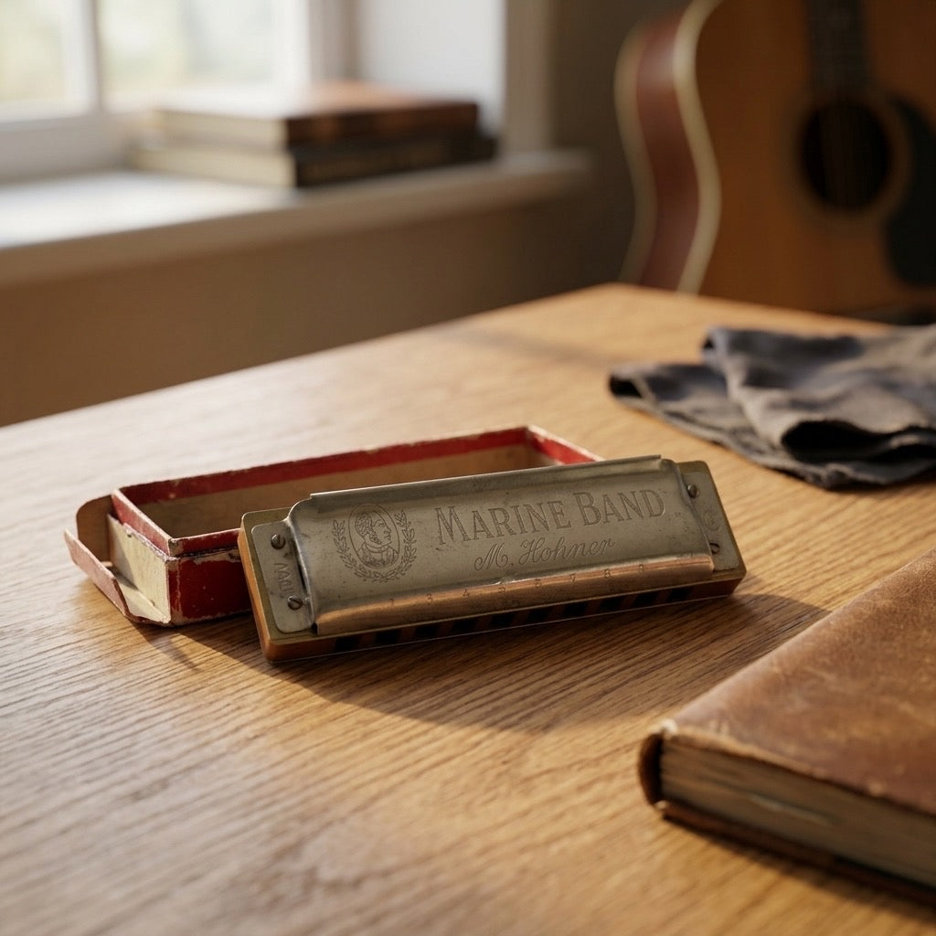 Hohner Marine Band 1896 Harmonica — 10-Hole Diatonic Blues Harp — detail view