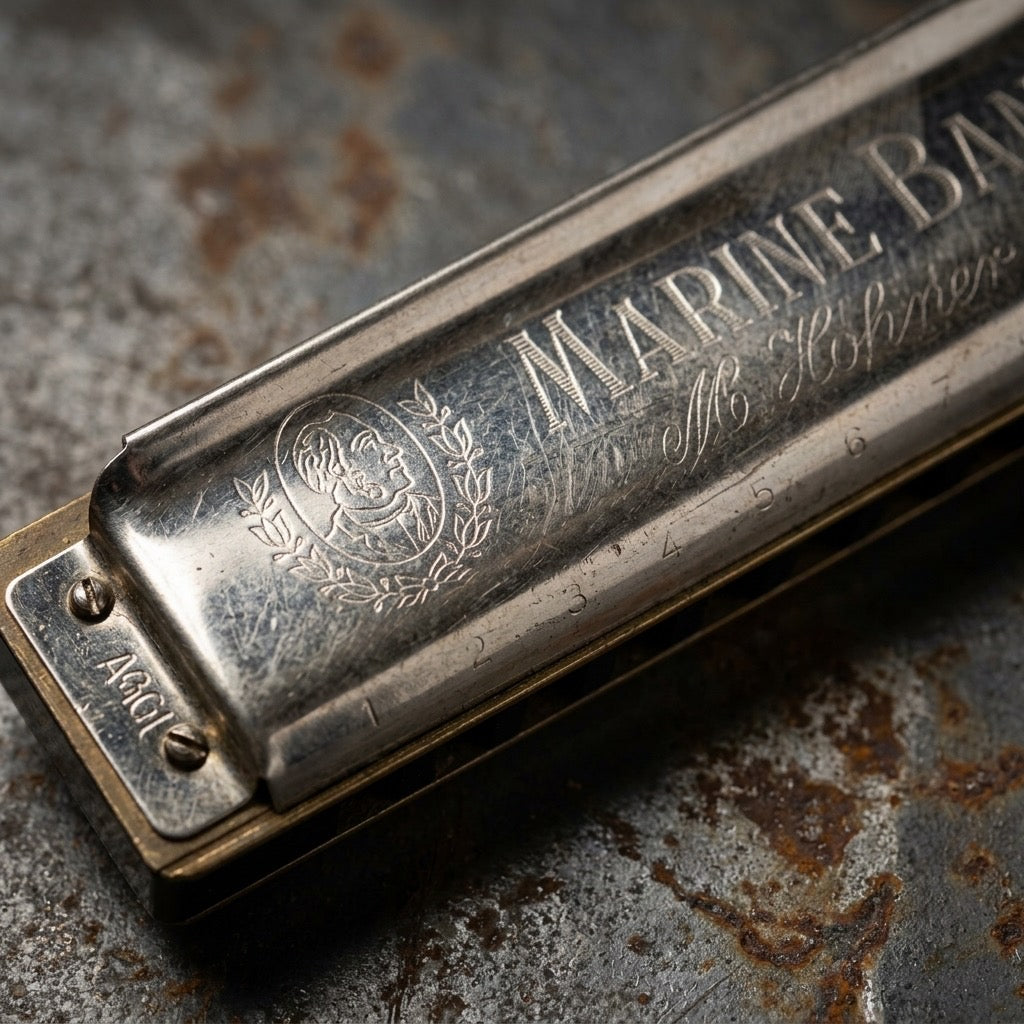 Hohner Marine Band 1896 Harmonica — 10-Hole Diatonic Blues Harp — detail view