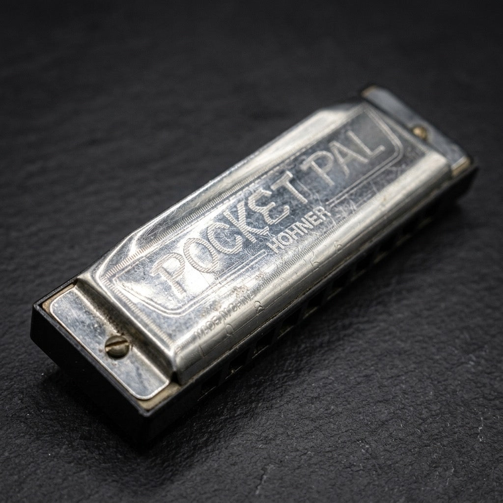 Vintage Hohner Pocket Pal Harmonica — Compact 10-Hole Blues Harp — main view