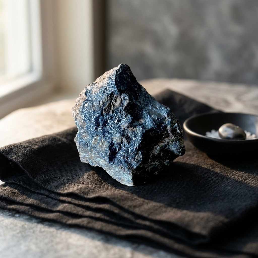 Bornite “Peacock Ore” Specimen — Iridescent Blue, Purple & Gold, 80g — detail view