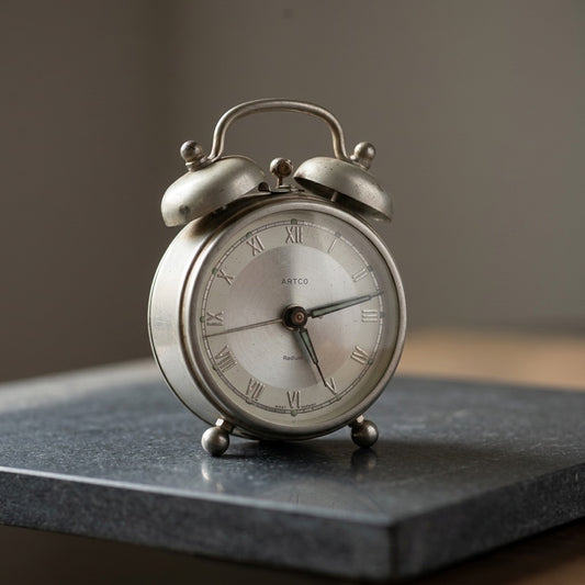 Vintage Artco Radium Wind-Up Alarm Clock — West Germany — main view