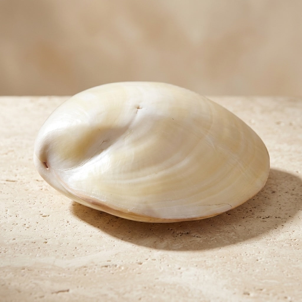 Polished Tiger Clam Shell — Natural Ocean Specimen Display Piece — main view