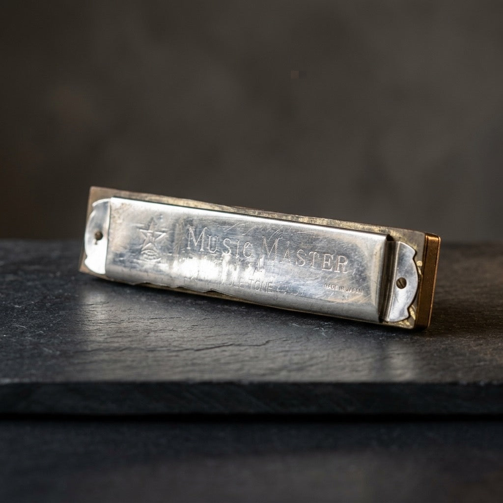 Vintage Music Master 10-Hole Diatonic Harmonica — Folk & Blues Harp — detail view