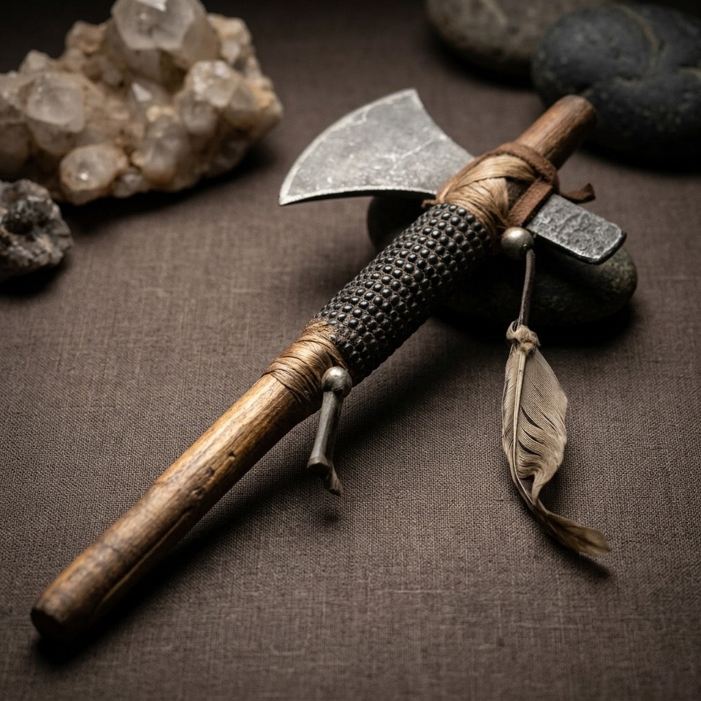 Mini Decorative Tomahawk Axe — Carved Handle Ornamental Display — main view