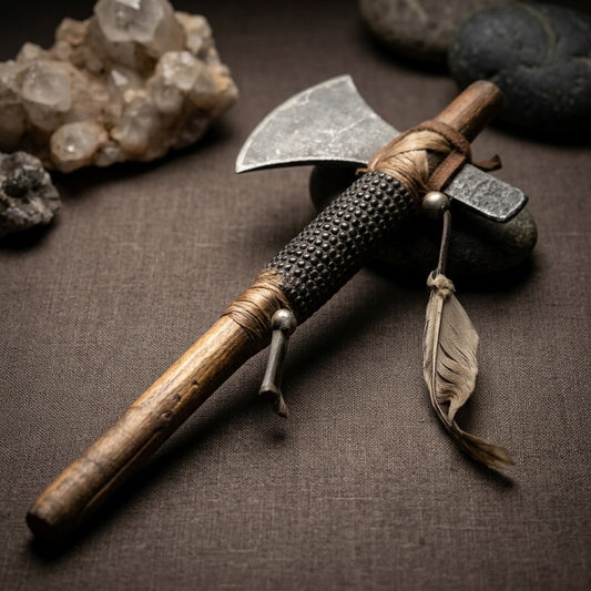 Mini Decorative Tomahawk Axe — Carved Handle Ornamental Display — main view