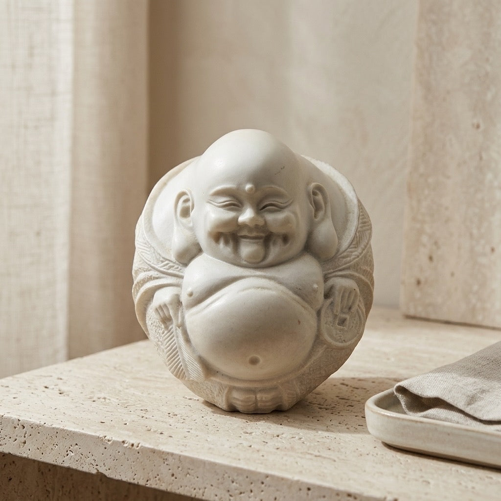 Laughing Buddha Statue with Coin — Feng Shui Prosperity Figurine — main view