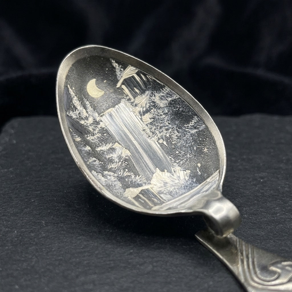 Vintage Hand-Painted Souvenir Spoon — Folk Art Collectible — main view