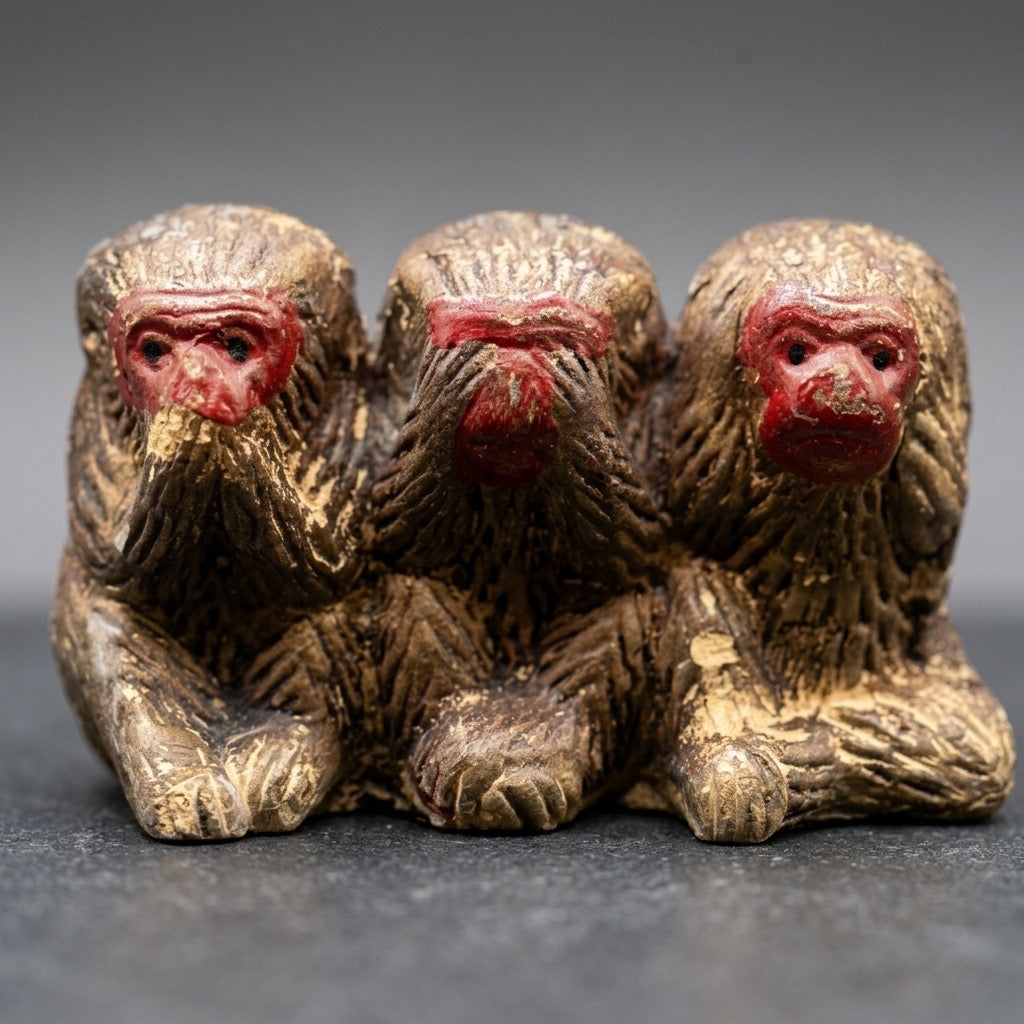 Three Wise Monkeys Figurine — See No Evil, Hear No Evil, Speak No Evil — main view