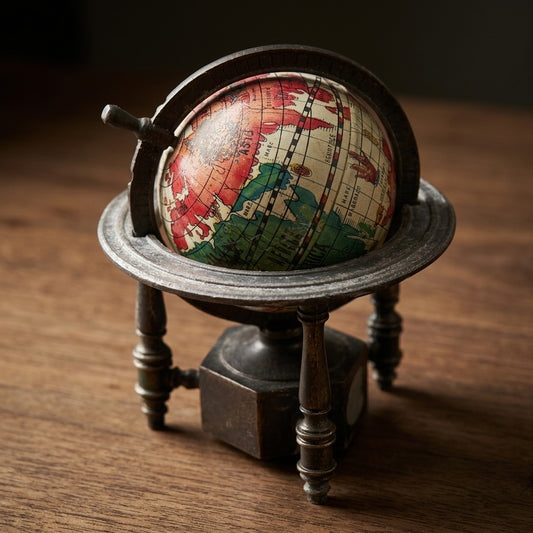 Vintage Play Me Die-Cast World Globe Pencil Sharpener — Novelty Desk Collectible — main view