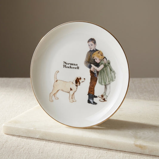 Norman Rockwell Puppy Love Collector Plate — Americana Decorative Art — main view
