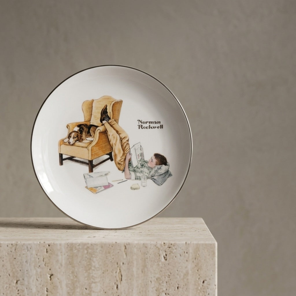 Norman Rockwell “The Toymaker” Collector Plate — detail view