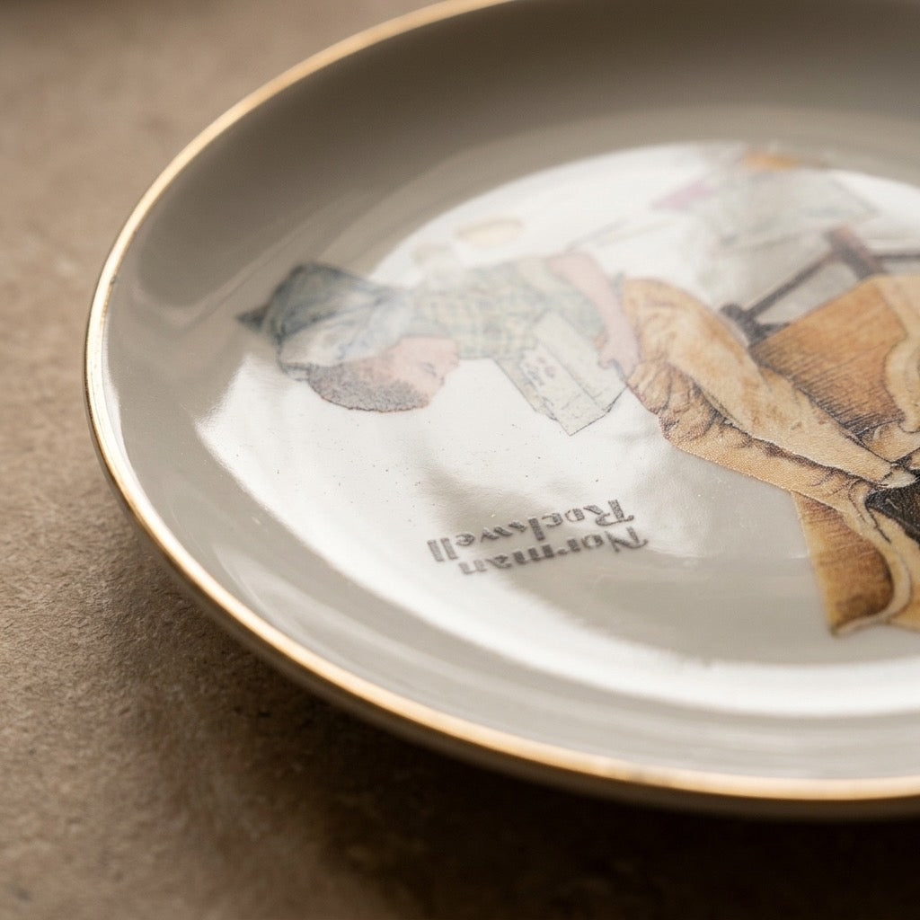 Norman Rockwell “The Toymaker” Collector Plate — detail view