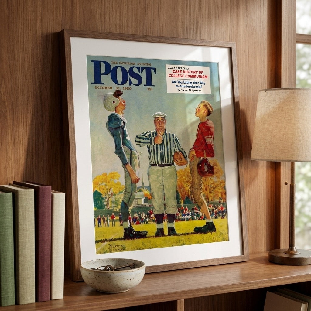 Norman Rockwell "Coin Toss" — The Saturday Evening Post Cover (October 21, 1950) — detail view