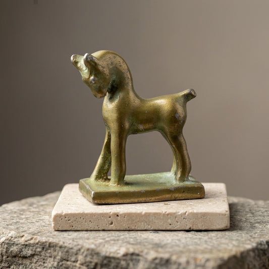 Vintage Brass Horse Foal Figurine — main view