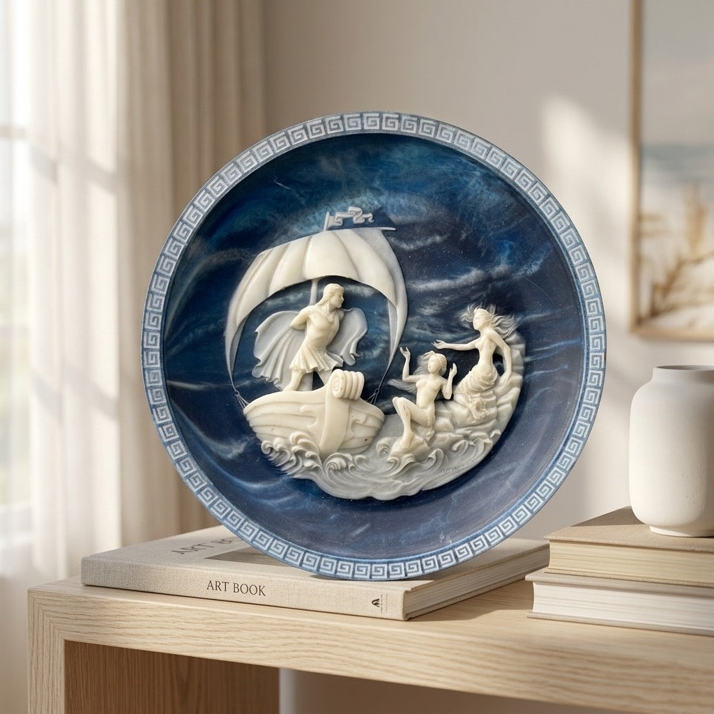 Studio Dante di Volteradici — Odysseus and the Sirens Collector Plate — detail view