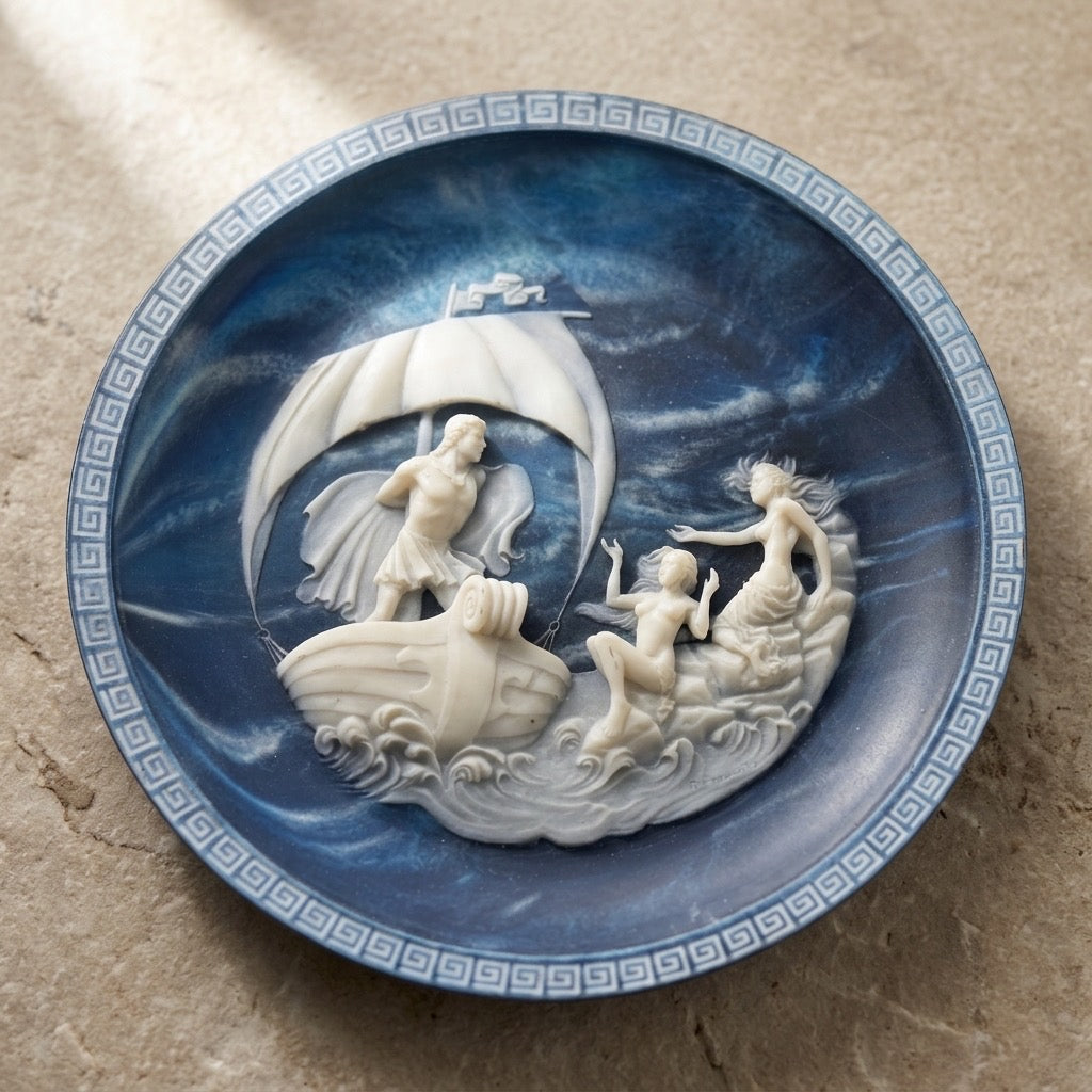 Studio Dante di Volteradici — Odysseus and the Sirens Collector Plate — detail view