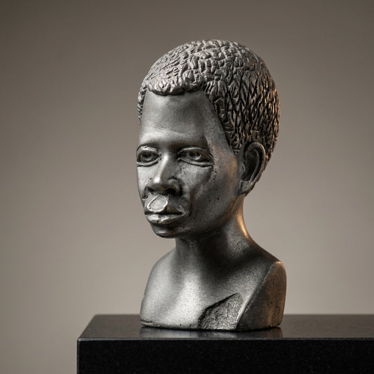 Vintage African Male Head Bust Sculpture — main view