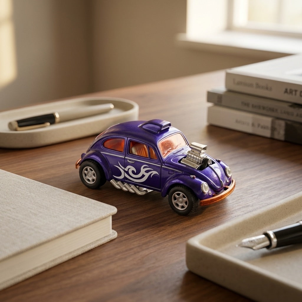 Kinsmart Volkswagen Beetle Dragster Pullback Toy — detail view