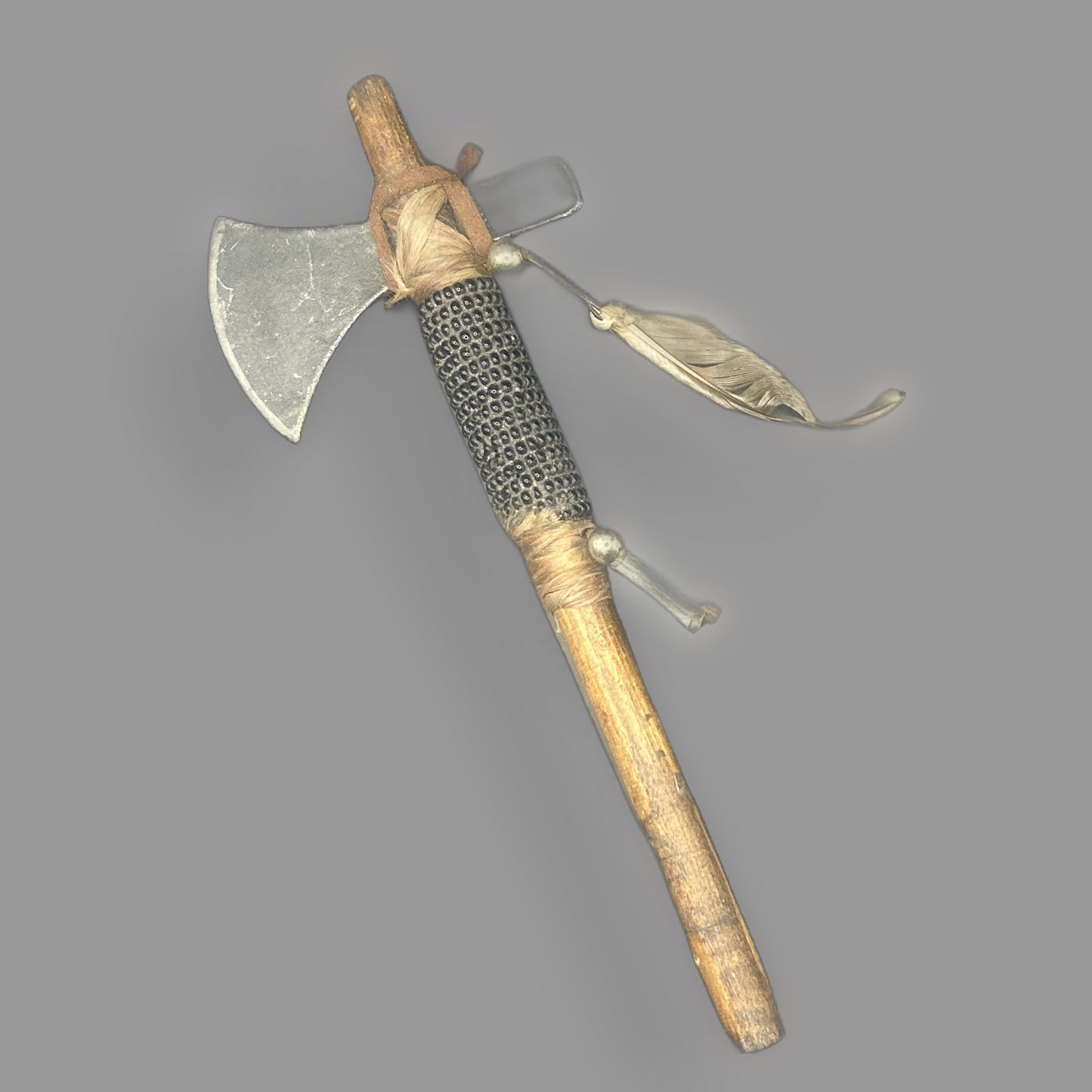 Mini Decorative Tomahawk Axe — Carved Handle Ornamental Display — detail view