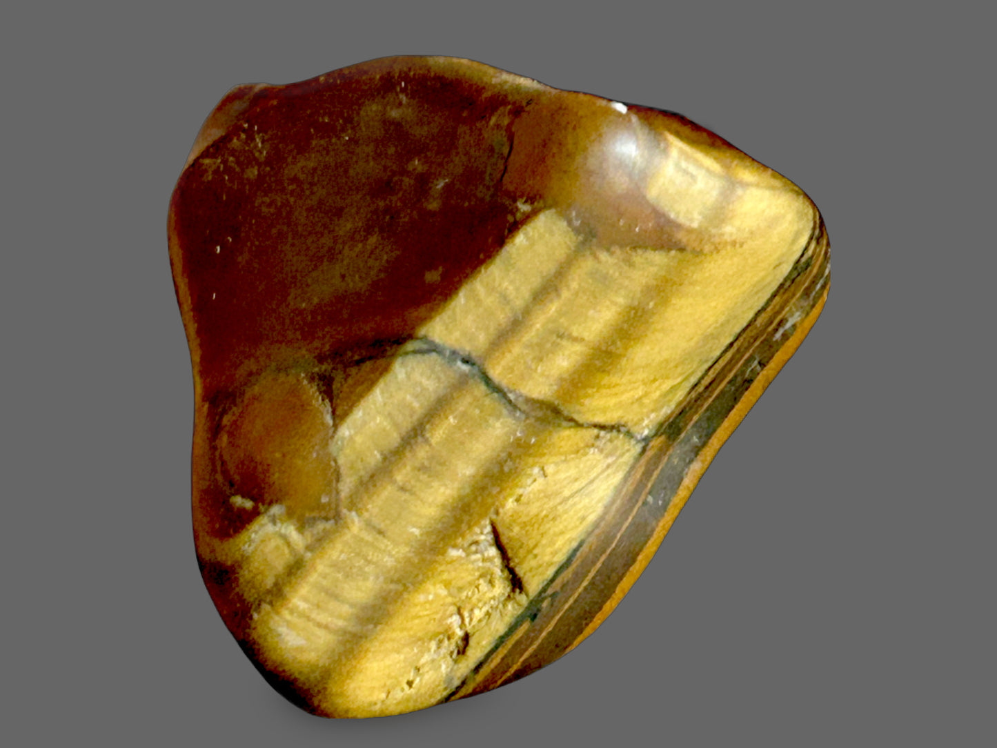 Tiger’s Eye Polished Specimen — Gold, Bronze & Deep Brown Bands, 23g — detail view