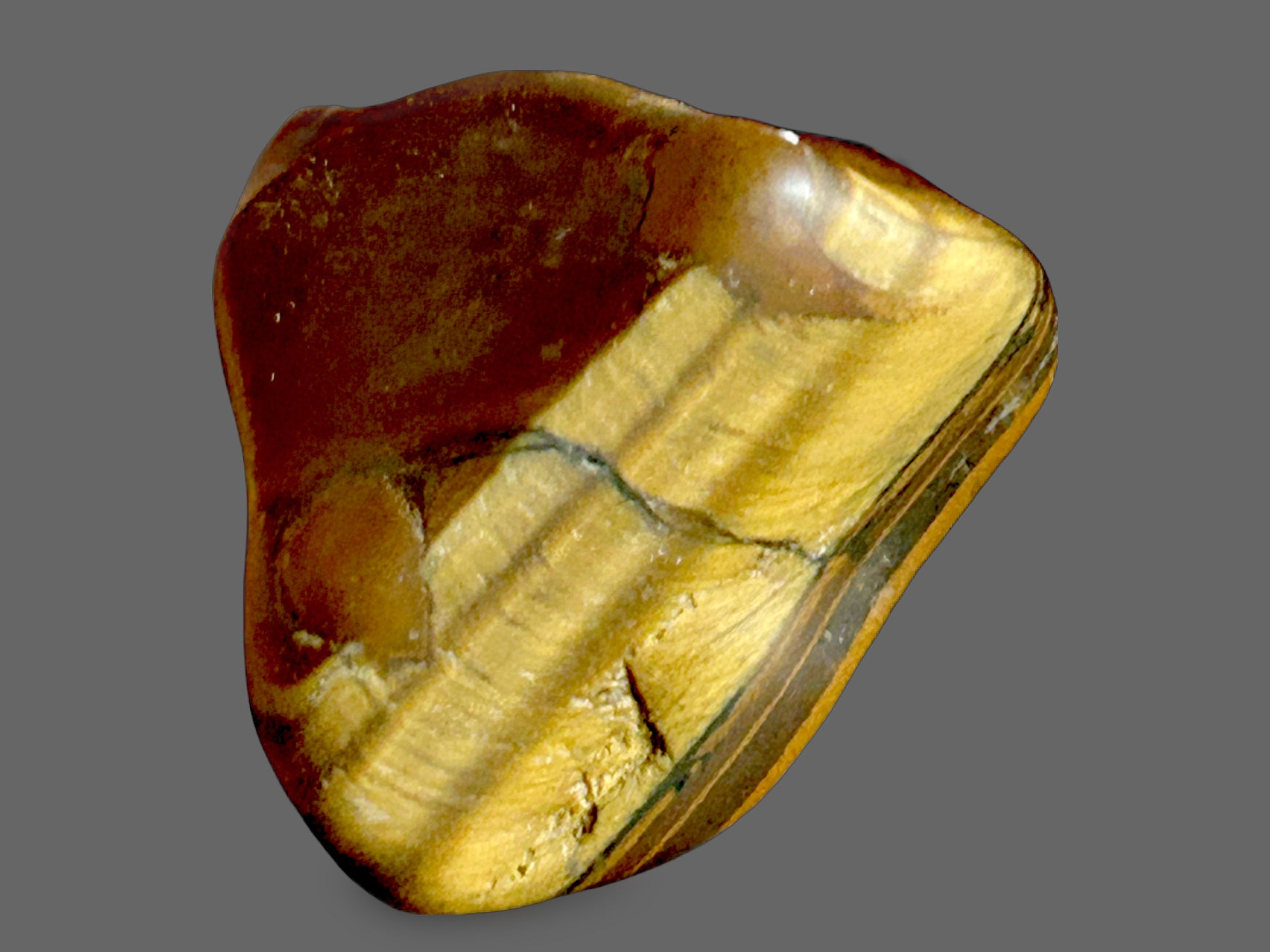 Tiger’s Eye Polished Specimen — Gold, Bronze & Deep Brown Bands, 23g — detail view