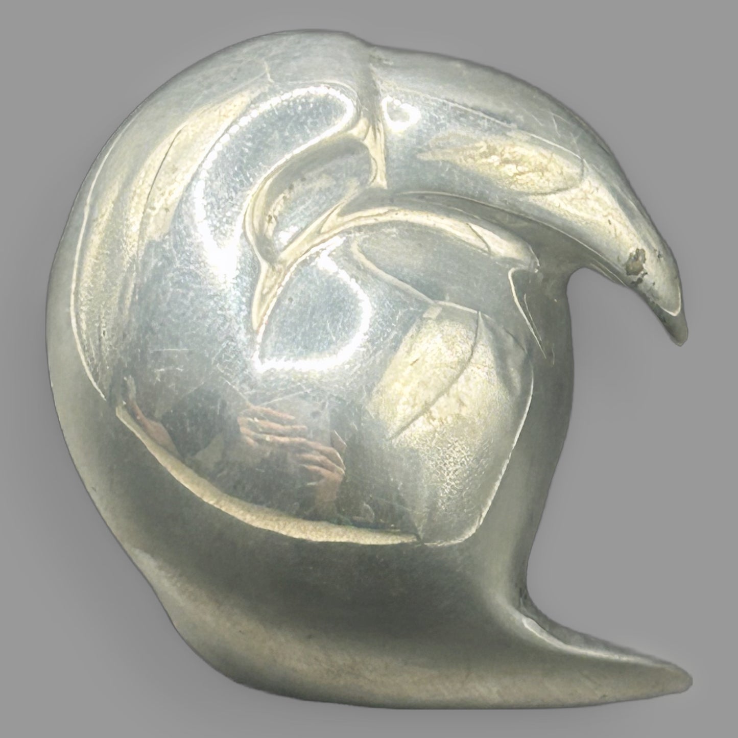 Gunnar Cyrén for Dansk Silver-Plate Toucan Figurine — Mid-Century Scandinavian Design — detail view