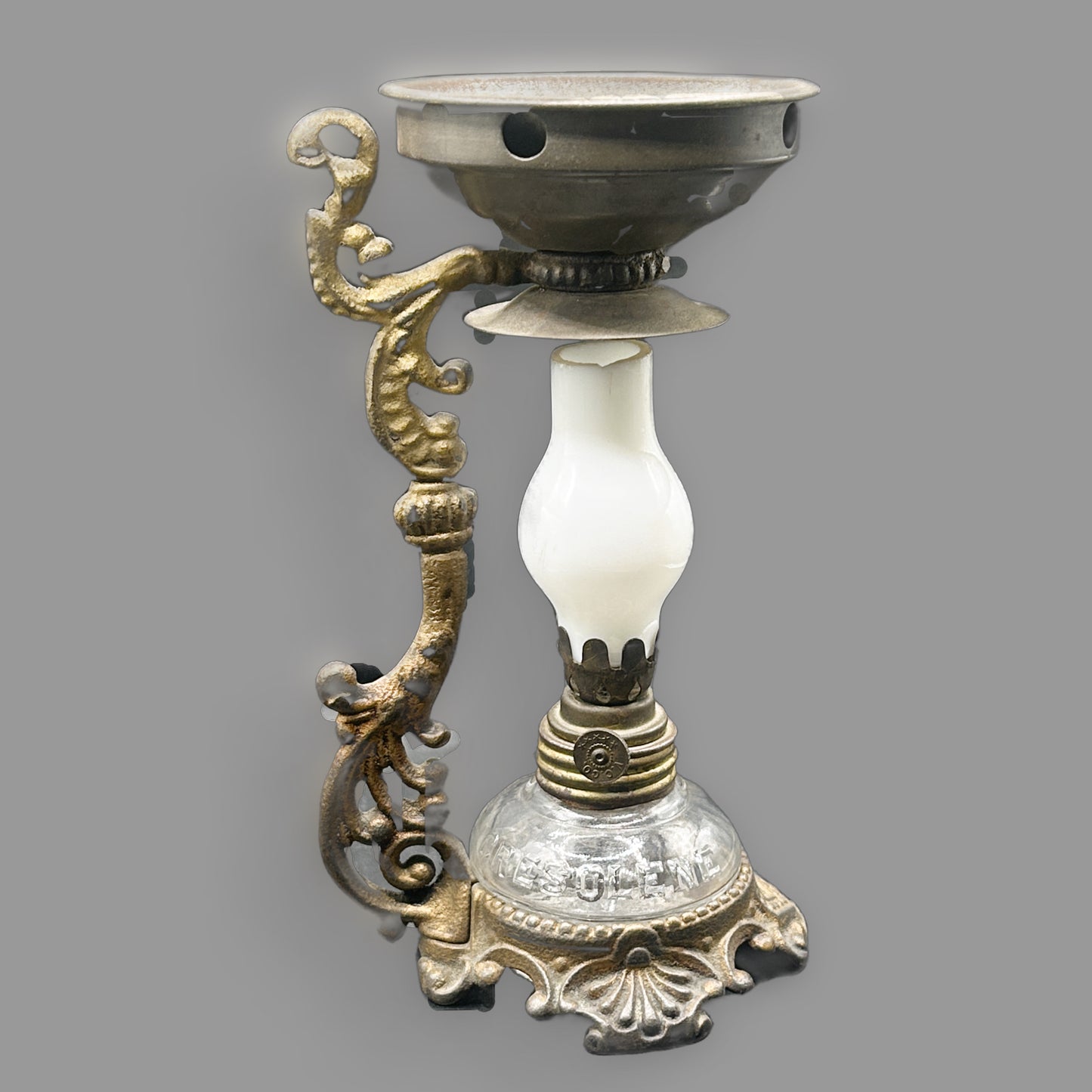 Antique Victorian Vapo-Cresolene Vaporizer Lamp — Medical Inhaler Apothecary Device — detail view