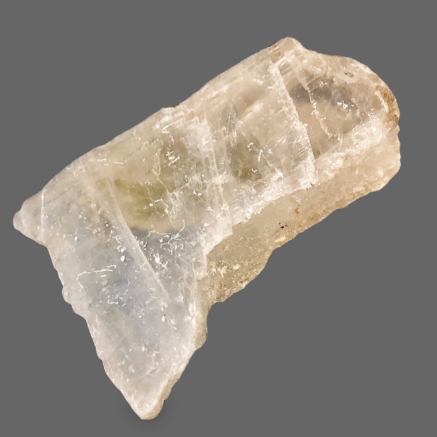 Selenite Gypsum Crystal Specimen — Natural Tabular Crystals, Clear to White, 971g (2.14 lb) — detail view