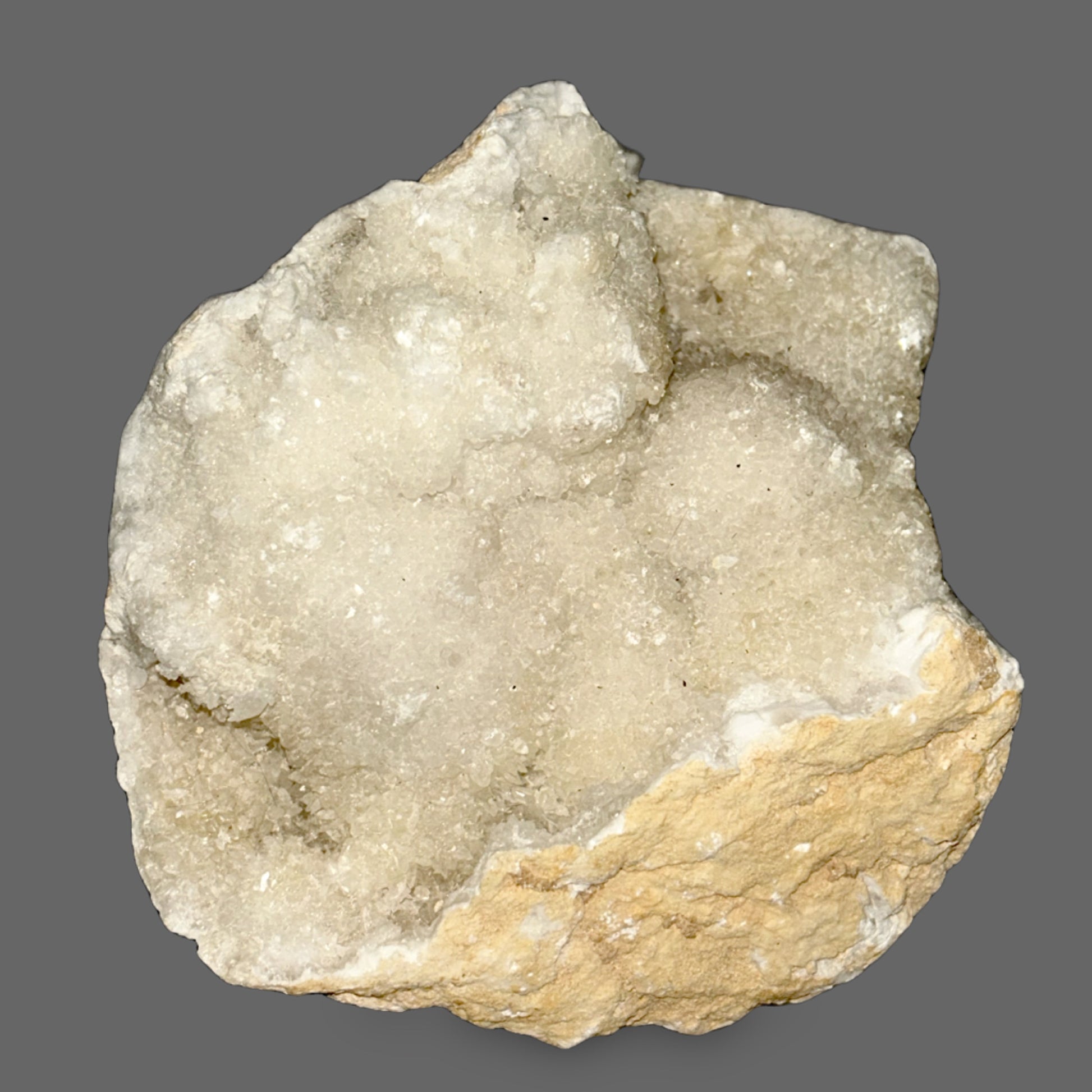 Druzy Quartz Geode — Large Crystal-Lined Cavity, Statement Specimen, 1565g (3.45 lb) — detail view