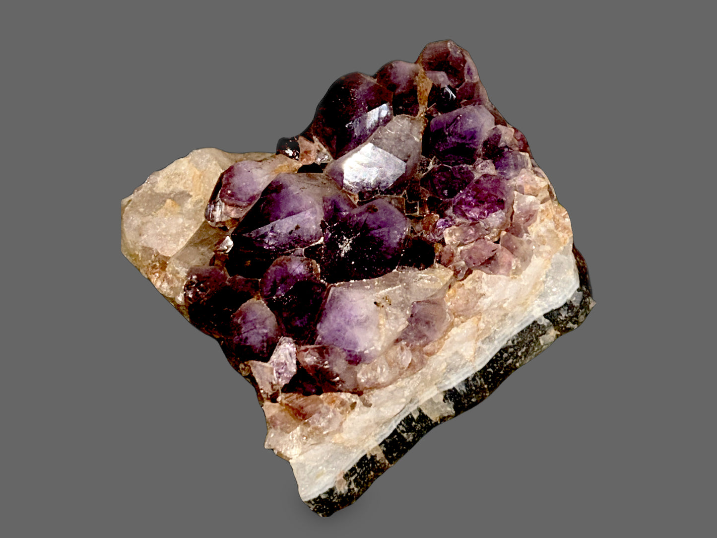 Raw Amethyst Cluster — Violet Crystal Points, Natural Terminations, 121g — detail view