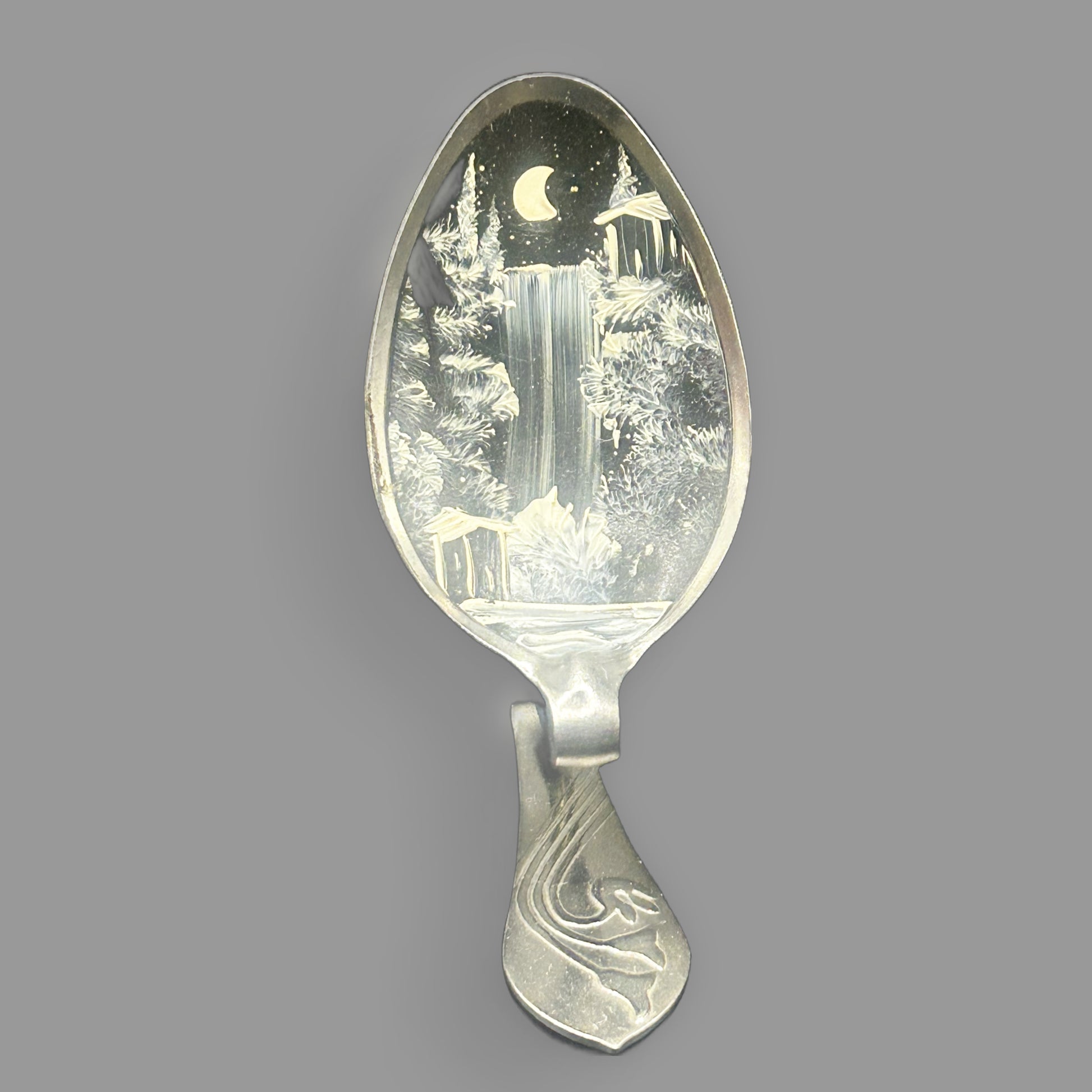 Vintage Hand-Painted Souvenir Spoon — Folk Art Collectible — detail view