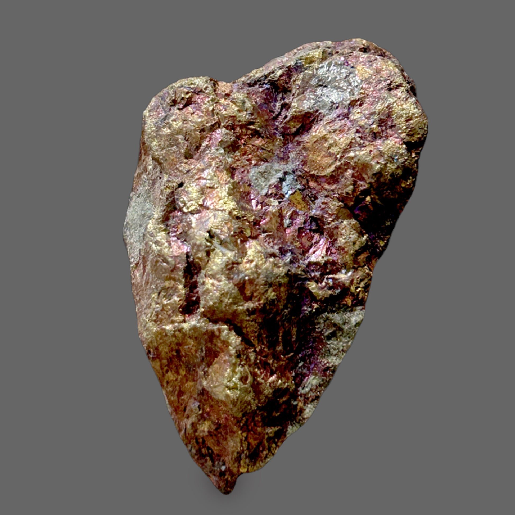 Bornite “Peacock Ore” Specimen — Iridescent Blue, Violet & Gold Surface, 68g — detail view