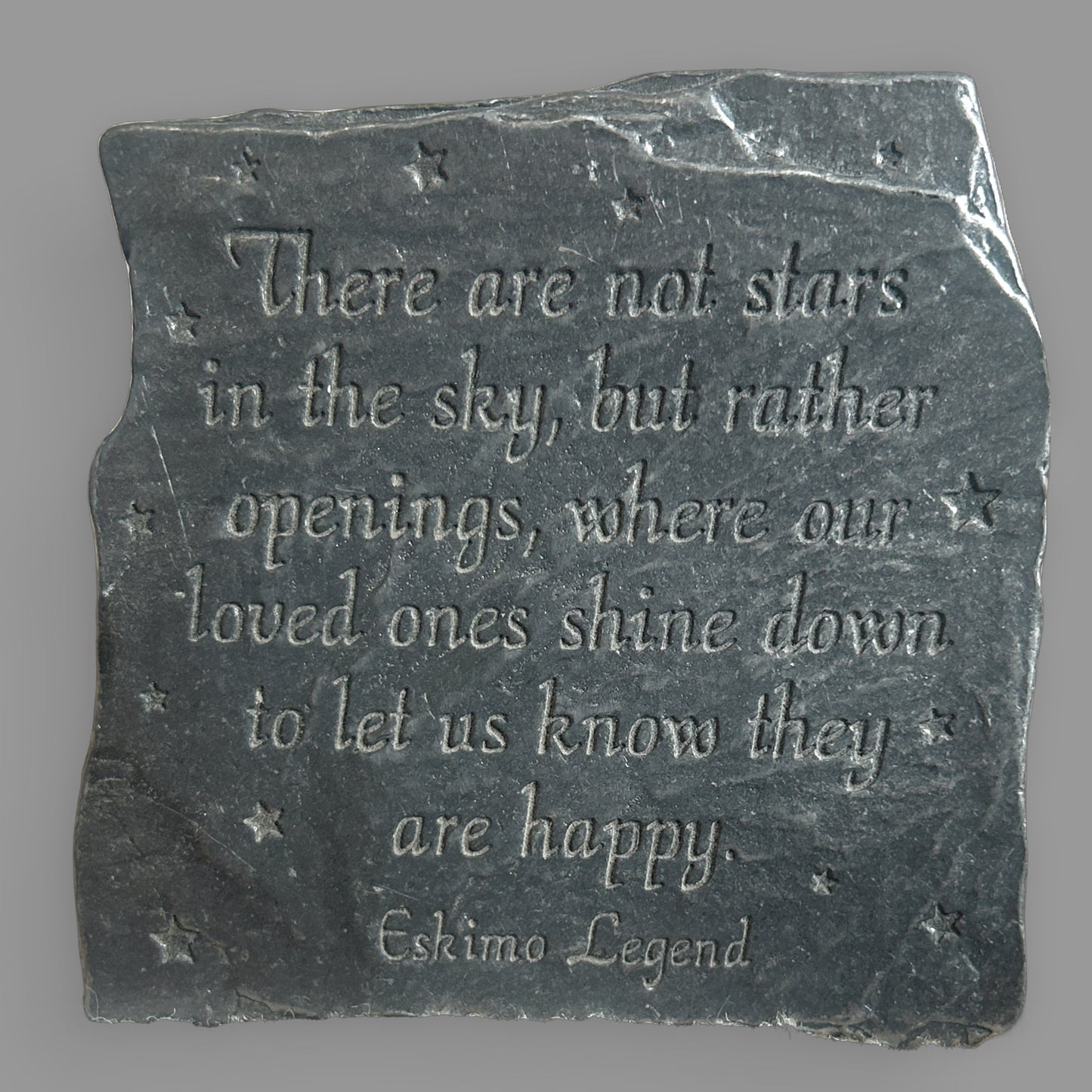 Cathedral Art Metal Co. Inuit Legend Metal Plaque — Antiqued Relief — detail view