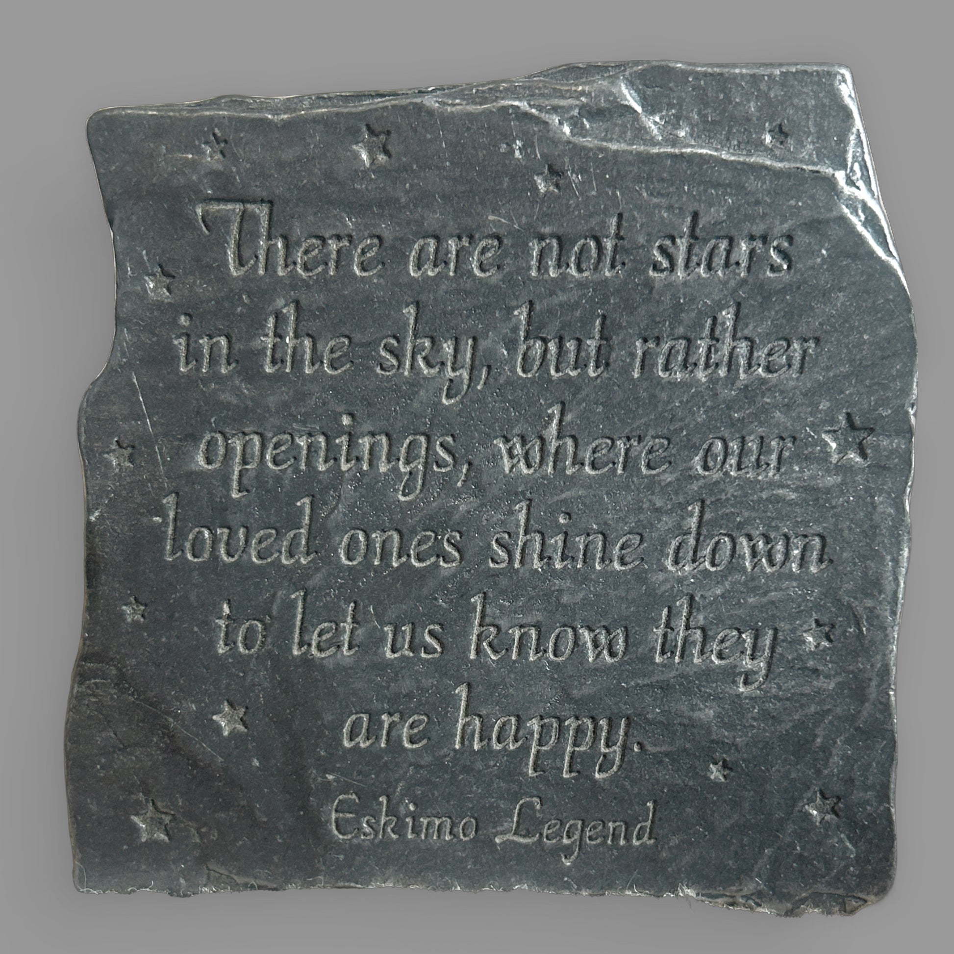 Cathedral Art Metal Co. Inuit Legend Metal Plaque — Antiqued Relief — detail view