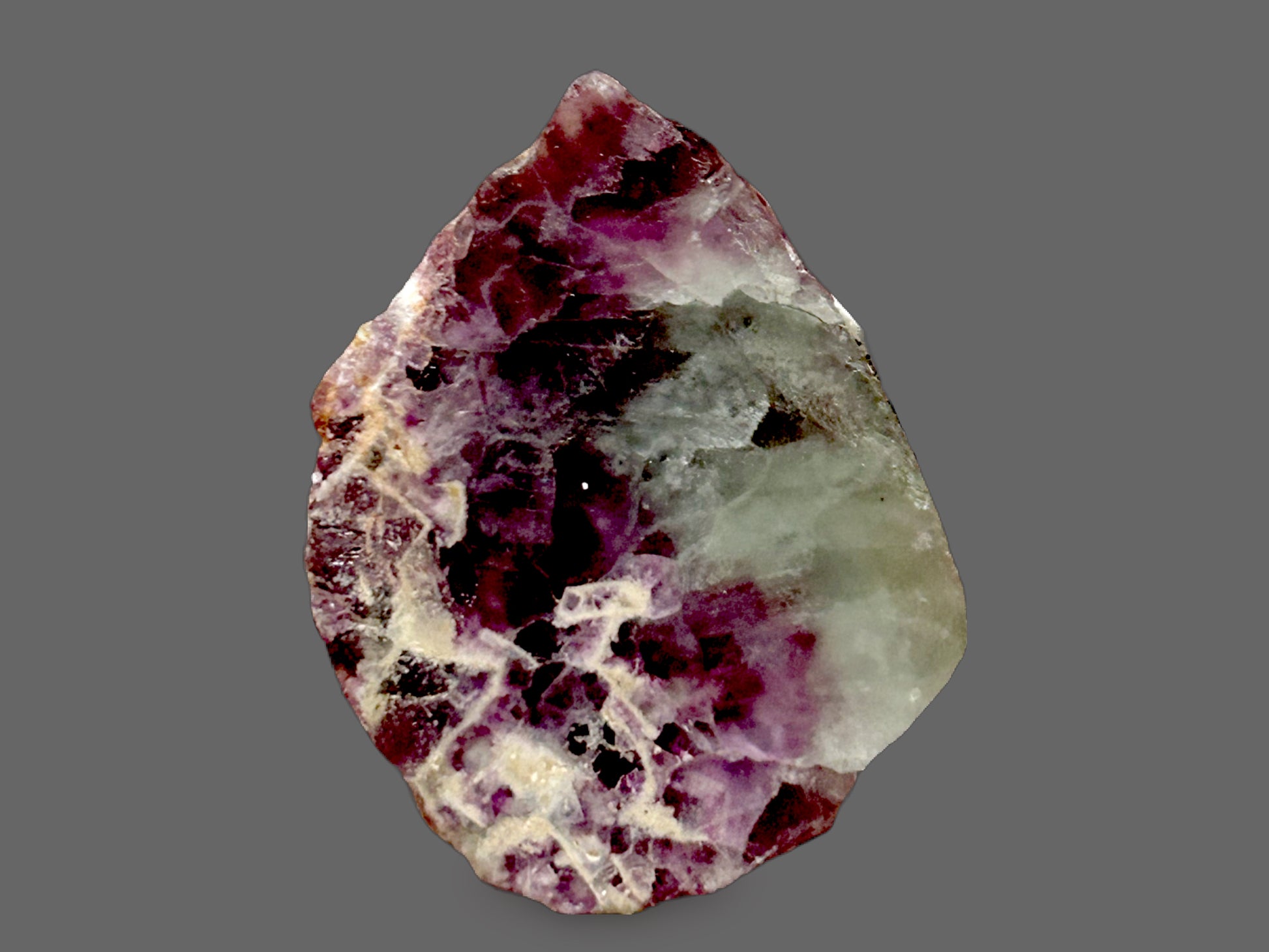 Rainbow Fluorite Polished Specimen — Violet, Sea Green & Blue Bands, 22g — detail view