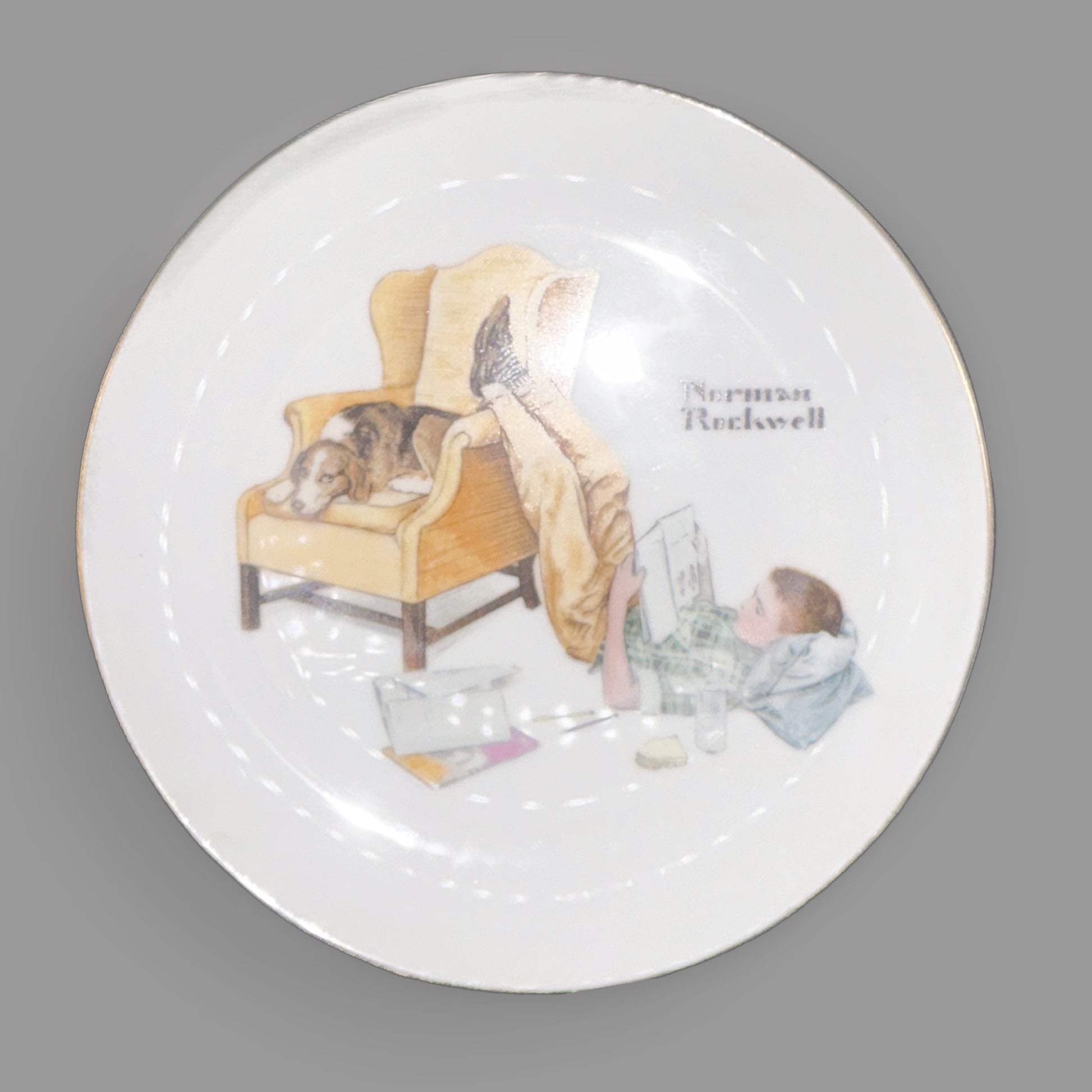 Norman Rockwell “The Toymaker” Collector Plate — detail view