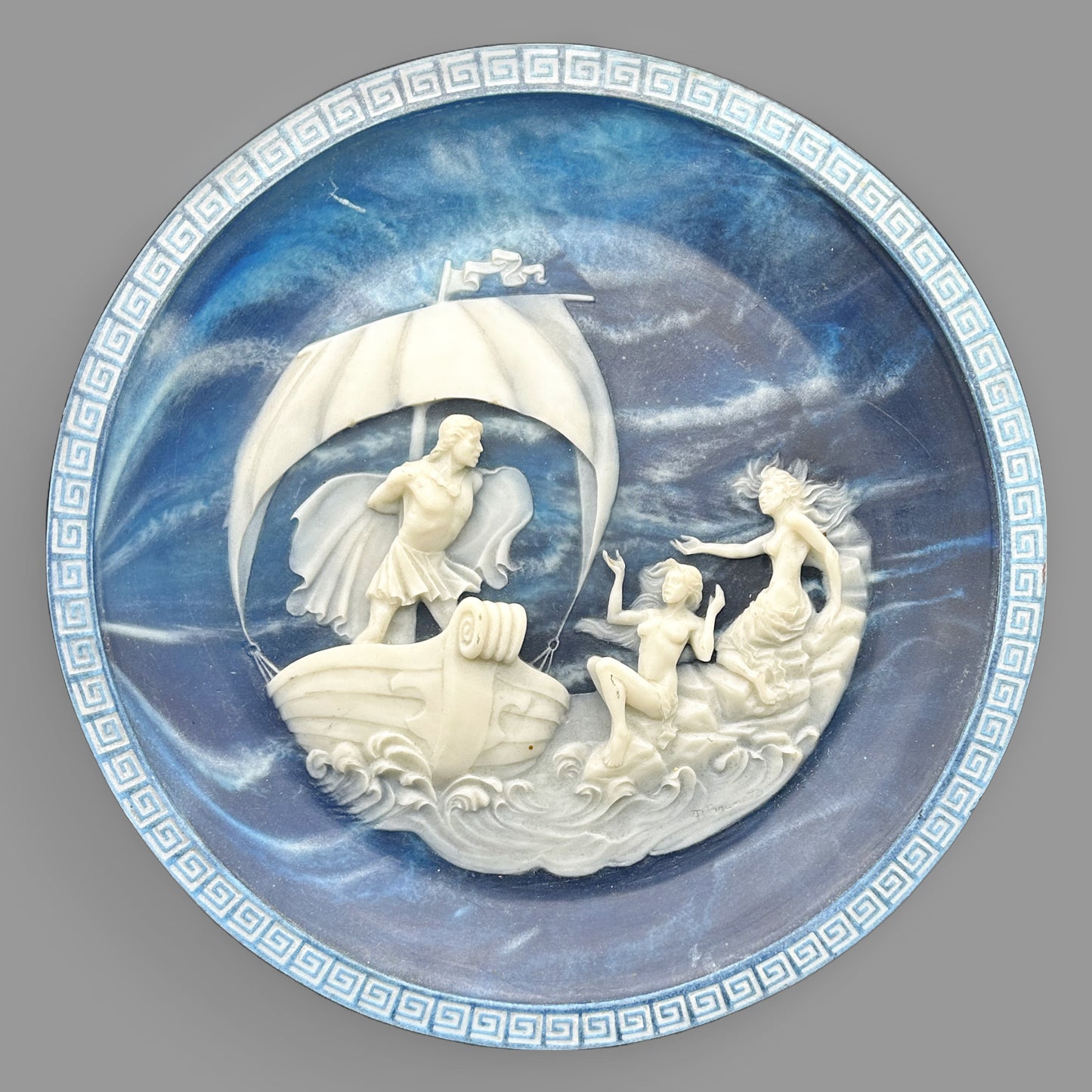 Studio Dante di Volteradici — Odysseus and the Sirens Collector Plate — detail view